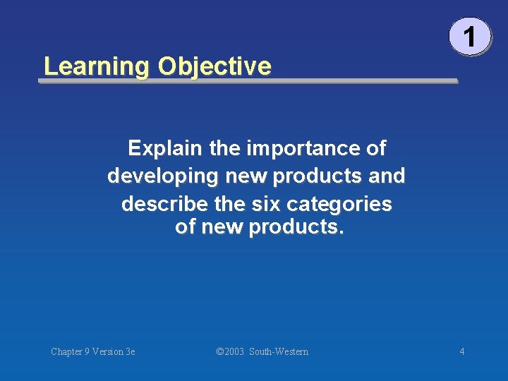 Learning Objective 1 Explain the importance of developing new products and describe the six