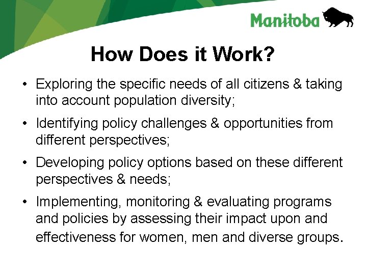 How Does it Work? • Exploring the specific needs of all citizens & taking