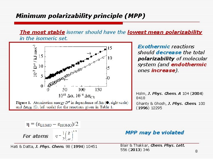Minimum polarizability principle (MPP) The most stable isomer should have the lowest mean polarizability