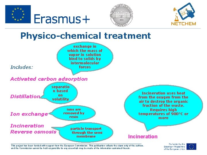 Physico-chemical treatment exchange in which the mass of vapor in solution bind to solids