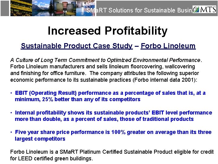 SMa. RT Solutions for Sustainable Business Increased Profitability Sustainable Product Case Study – Forbo