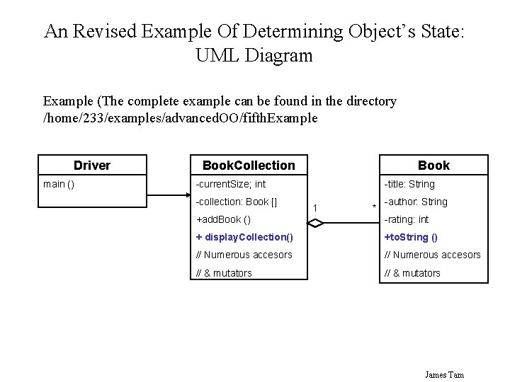 An Revised Example Of Determining Object’s State: UML Diagram Example (The complete example can An Revised Example Of Determining Object’s State: UML Diagram Example (The complete example can