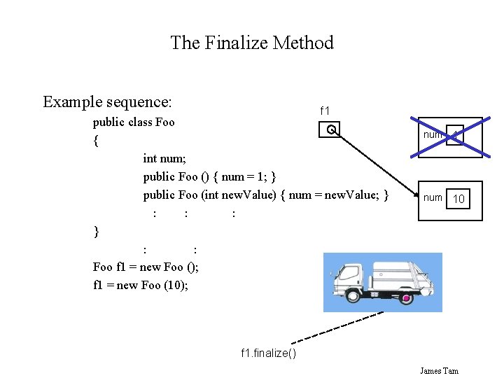 The Finalize Method Example sequence: f 1 public class Foo { int num; public The Finalize Method Example sequence: f 1 public class Foo { int num; public