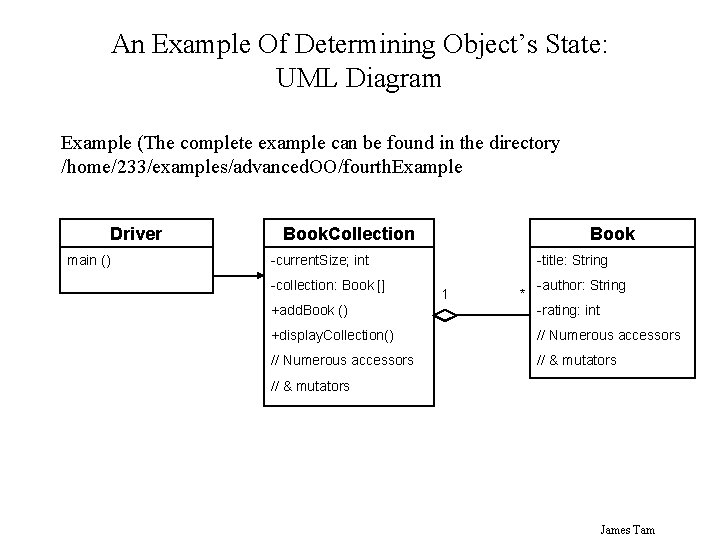 An Example Of Determining Object’s State: UML Diagram Example (The complete example can be An Example Of Determining Object’s State: UML Diagram Example (The complete example can be