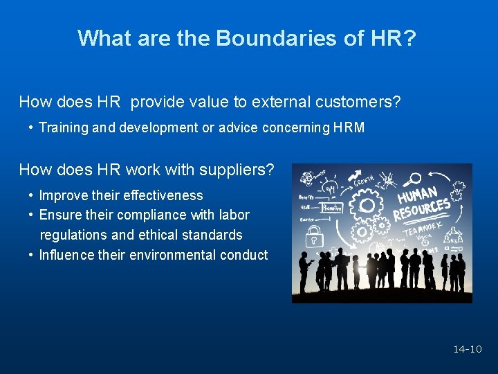 What are the Boundaries of HR? How does HR provide value to external customers?