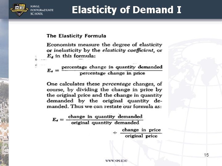 Elasticity of Demand I 15 