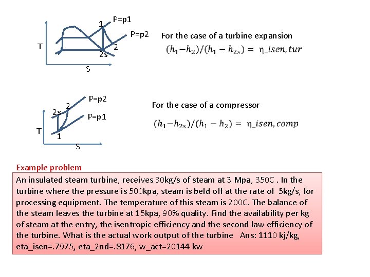 1 T 2 s P=p 1 P=p 2 2 For the case of a