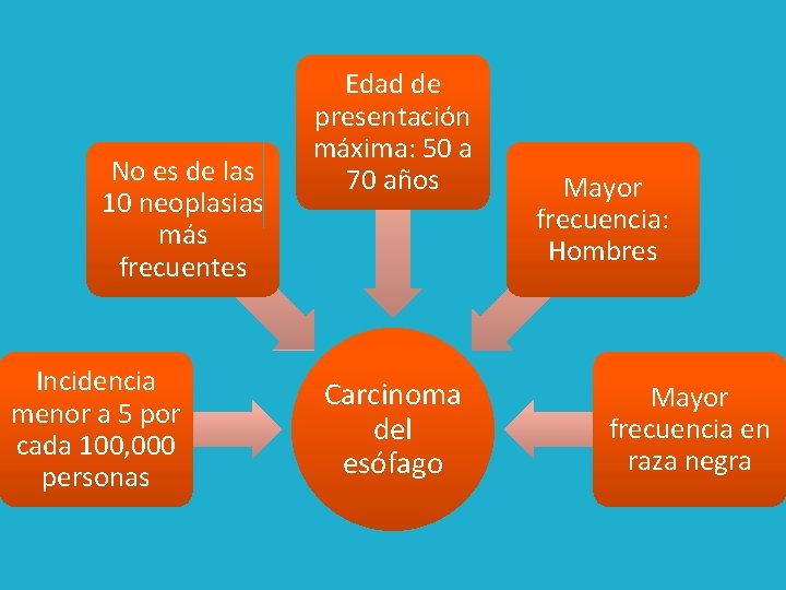 No es de las 10 neoplasias más frecuentes Incidencia menor a 5 por cada