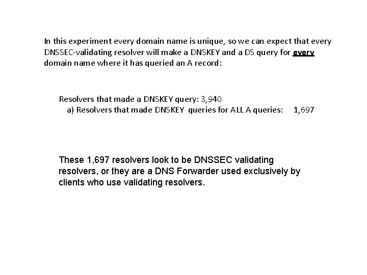 In this experiment every domain name is unique, so we can expect that every