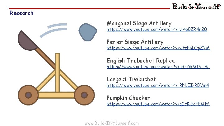 Research Mangonel Siege Artillery https: //www. youtube. com/watch? v=yi 4 p 8 ZR 4