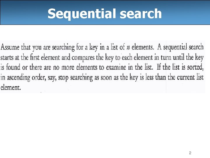 Sequential search 2 