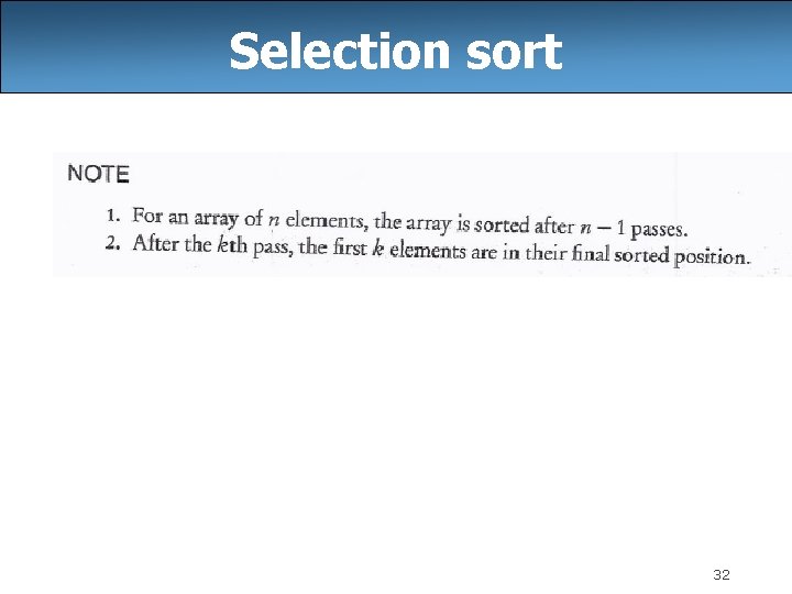 Selection sort 32 