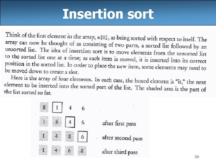 Insertion sort 36 