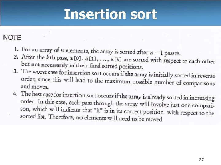 Insertion sort 37 