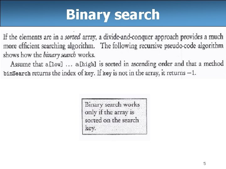 Binary search 5 