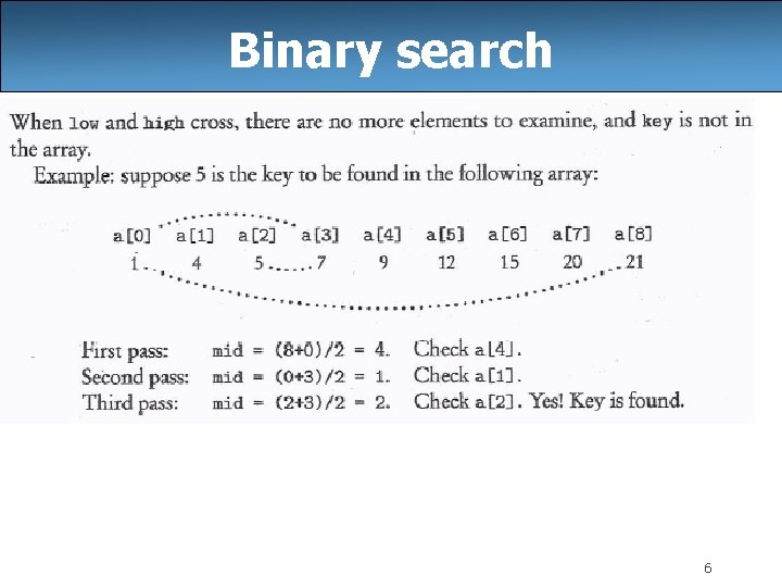 Binary search 6 