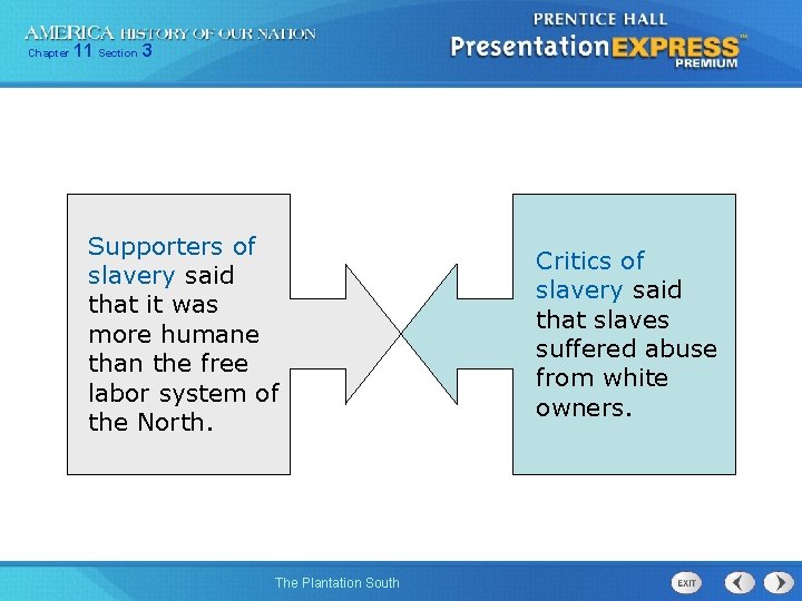 Chapter 11 Section 3 Supporters of slavery said that it was more humane than