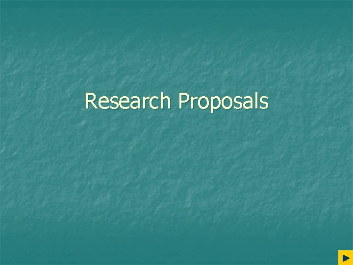 Research Proposals 