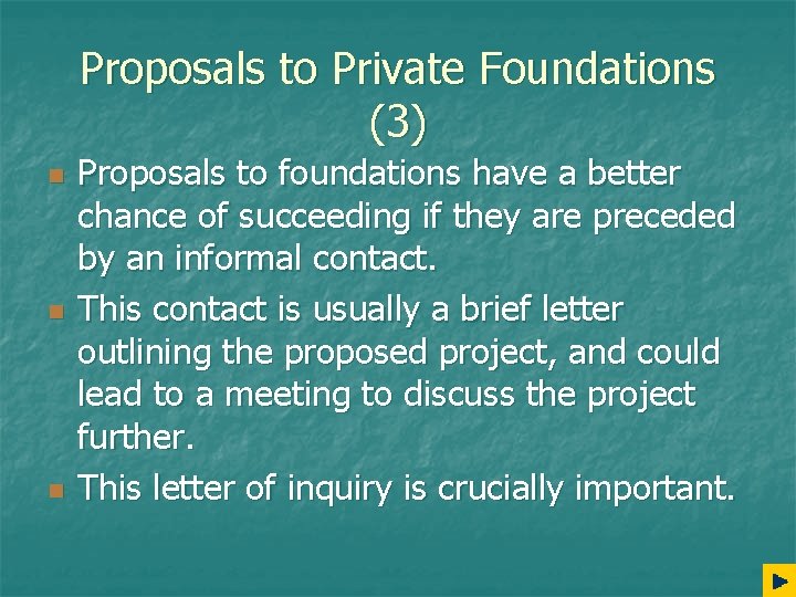 Proposals to Private Foundations (3) n n n Proposals to foundations have a better