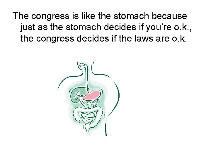 The congress is like the stomach because just as the stomach decides if you’re The congress is like the stomach because just as the stomach decides if you’re