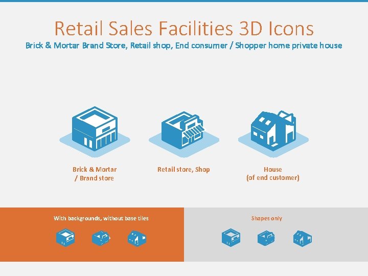 Retail Sales Facilities 3 D Icons Brick & Mortar Brand Store, Retail shop, End