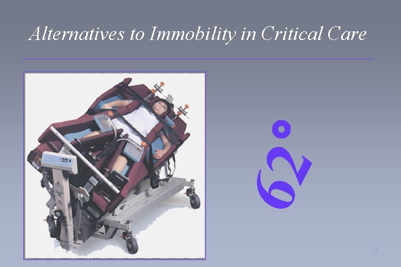 62° Alternatives to Immobility in Critical Care 9 