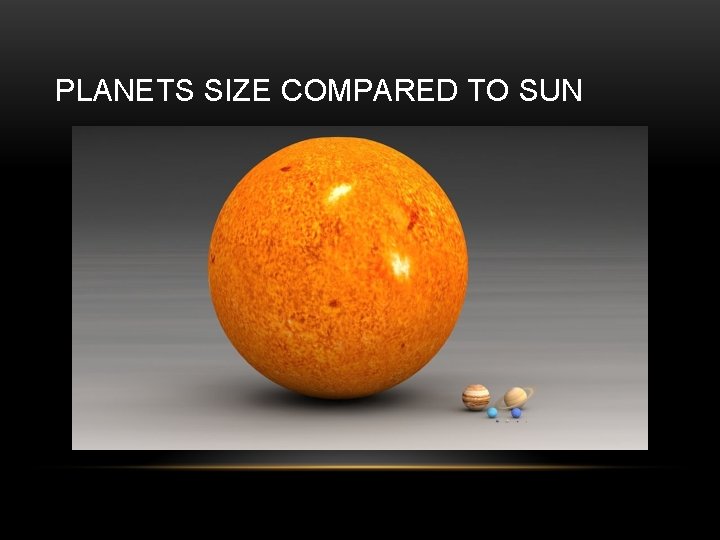 PLANETS SIZE COMPARED TO SUN 