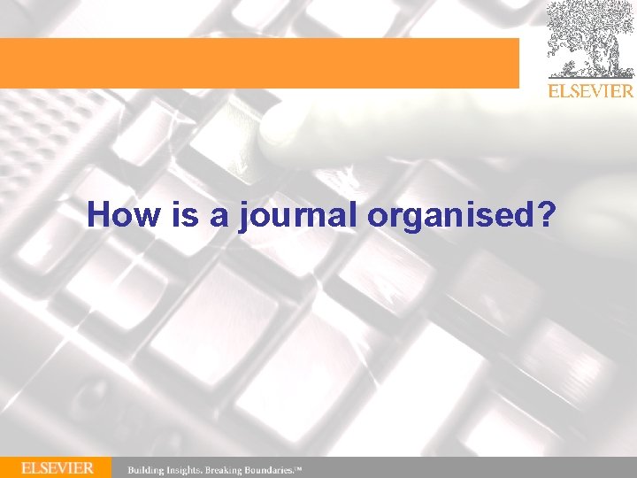 How is a journal organised? 