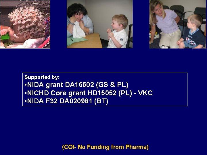 Supported by: • NIDA grant DA 15502 (GS & PL) • NICHD Core grant