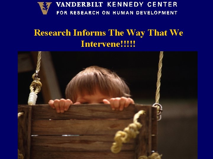 Research Informs The Way That We Intervene!!!!! 
