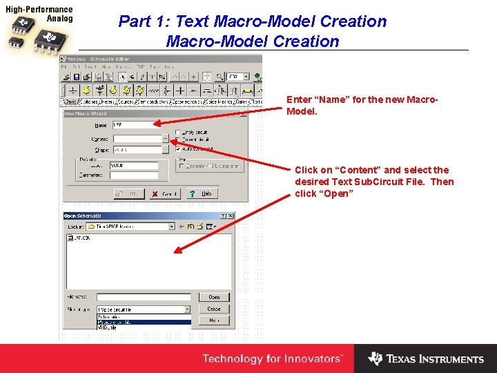 Part 1: Text Macro-Model Creation Enter “Name” for the new Macro. Model. Click on