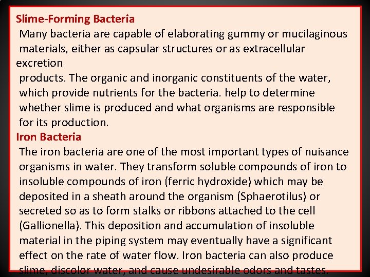Slime-Forming Bacteria Many bacteria are capable of elaborating gummy or mucilaginous materials, either as