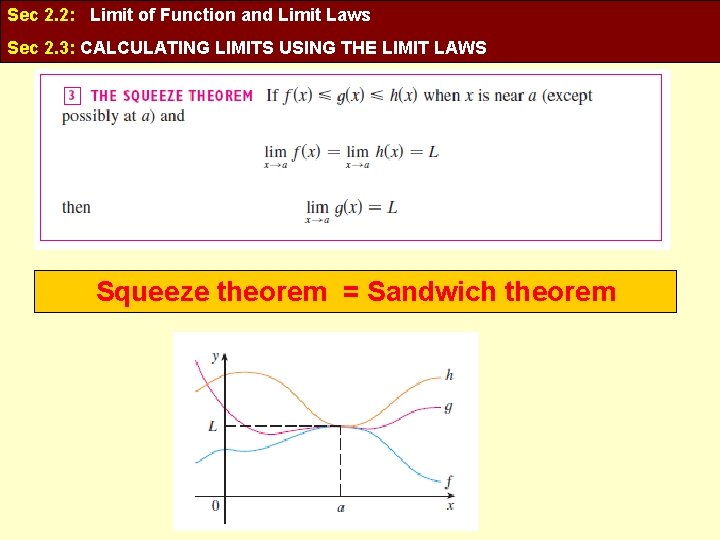 Sec 2. 2: Limit of Function and Limit Laws Sec 2. 3: CALCULATING LIMITS