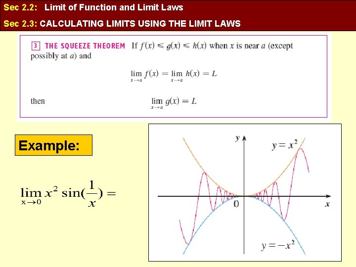 Sec 2. 2: Limit of Function and Limit Laws Sec 2. 3: CALCULATING LIMITS