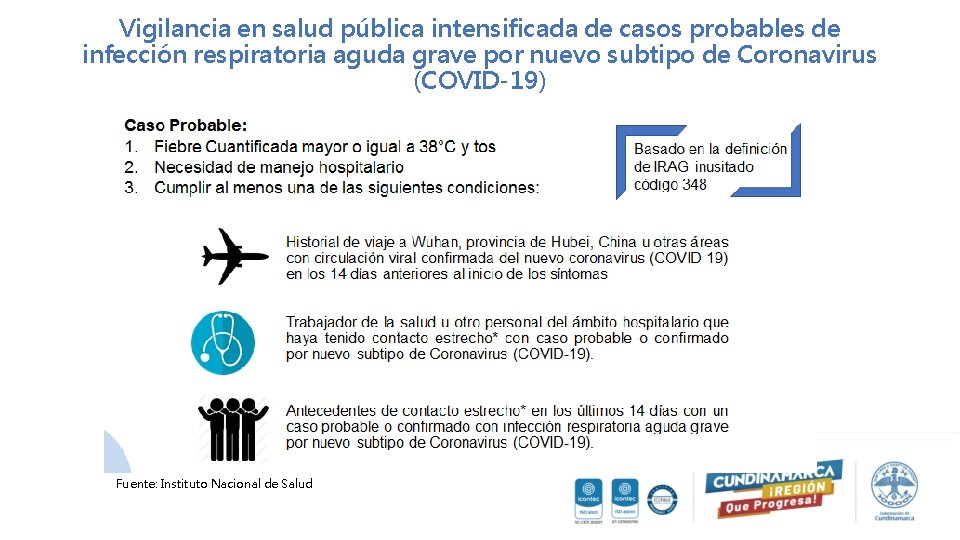 Vigilancia en salud pública intensificada de casos probables de infección respiratoria aguda grave por