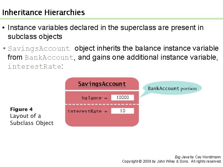Inheritance Hierarchies • Instance variables declared in the superclass are present in subclass objects Inheritance Hierarchies • Instance variables declared in the superclass are present in subclass objects