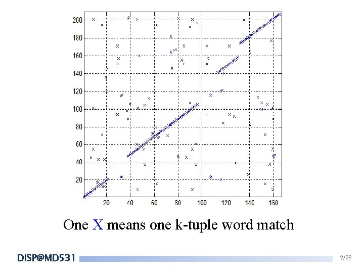 One X means one k-tuple word match DISP@MD 531 9/28 One X means one k-tuple word match DISP@MD 531 9/28