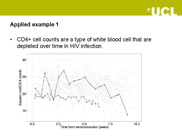 Applied example 1 • CD 4+ cell counts are a type of white blood