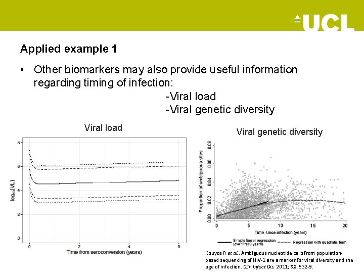 Applied example 1 • Other biomarkers may also provide useful information regarding timing of