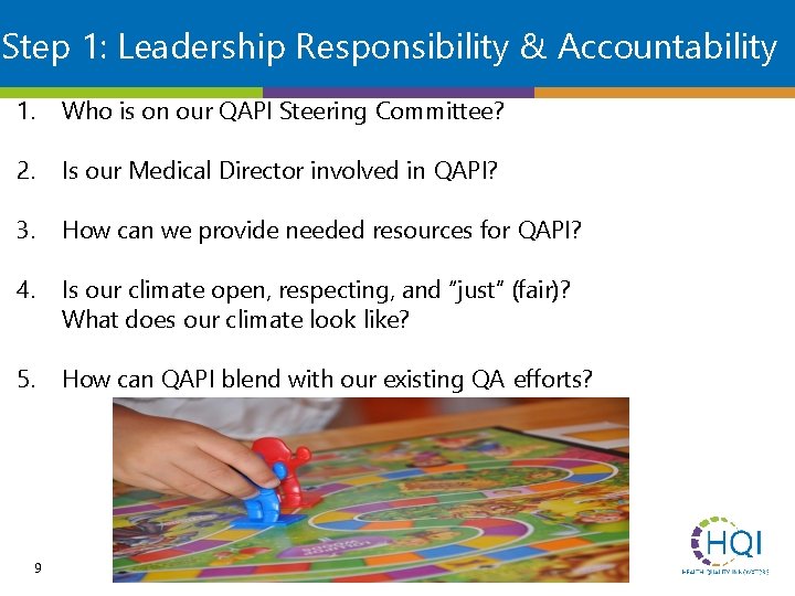 Step 1: Leadership Responsibility & Accountability 1. Who is on our QAPI Steering Committee?