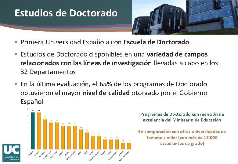 Estudios de Doctorado § Primera Universidad Española con Escuela de Doctorado § Estudios de