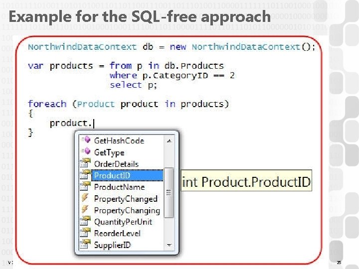 Example for the SQL-free approach V 1. 0 Szabo. Zs 25 Example for the SQL-free approach V 1. 0 Szabo. Zs 25