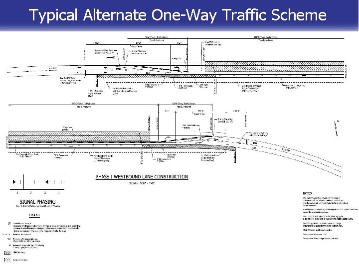 Typical Alternate One-Way Traffic Scheme n MOT detail alternate one way with signal 