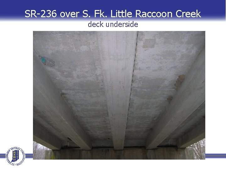 SR-236 over S. Fk. Little Raccoon Creek deck underside 
