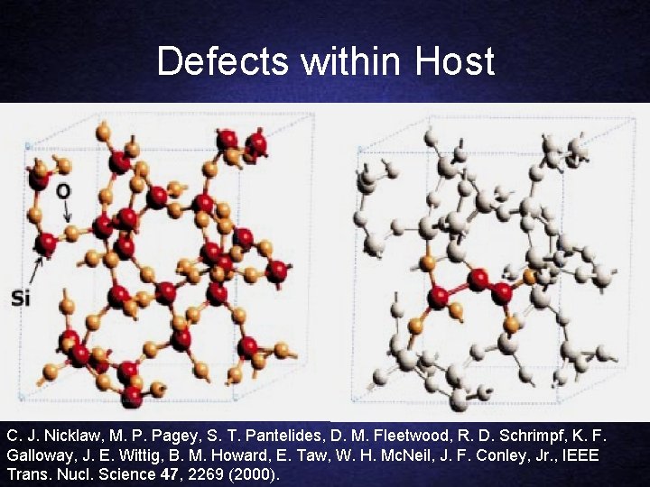 Defects within Host C. J. Nicklaw, M. P. Pagey, S. T. Pantelides, D. M.