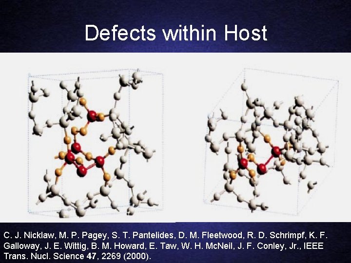 Defects within Host C. J. Nicklaw, M. P. Pagey, S. T. Pantelides, D. M.