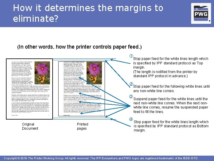 How it determines the margins to eliminate? ® (In other words, how the printer