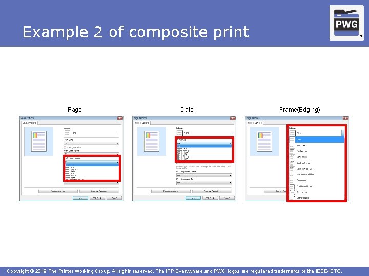 Example 2 of composite print Page Date ® Frame(Edging) Copyright © 2019 The Printer