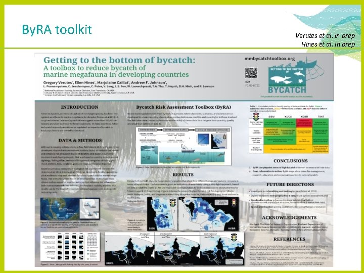 By. RA toolkit Verutes et al. in prep Hines et al. in prep 