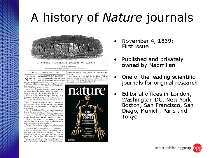 A history of Nature journals • November 4, 1869: First issue • Published and
